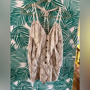 Mayle lace top with button details and zipper back size 4